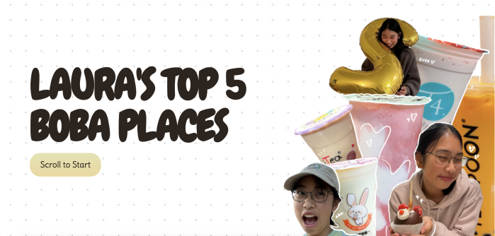 landing page of Laura's Top 5 Boba places