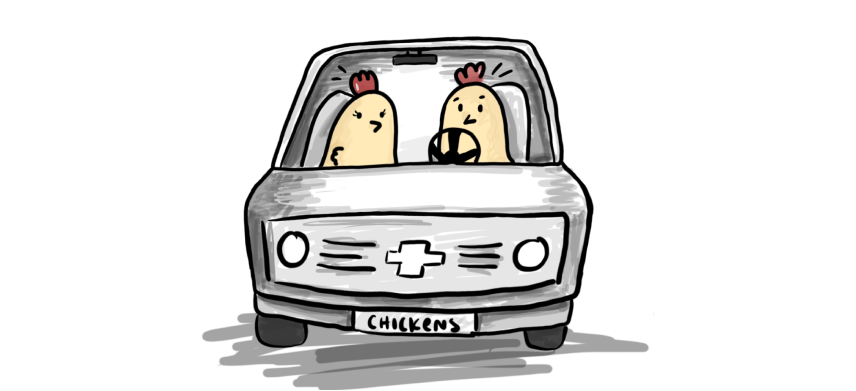 chickens in a chevy